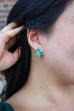 Christmas Tree Stud Earrings in Green