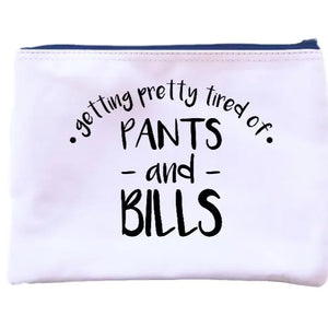 Zippered Pouch with Text