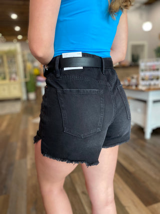 Amelia Black Mom Shorts