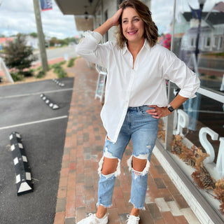 Kendra Frayed Hem Jeans