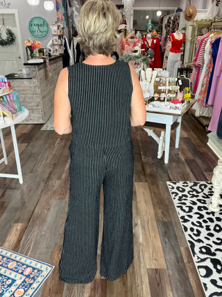 Soft Striped Linen Smocked Pants