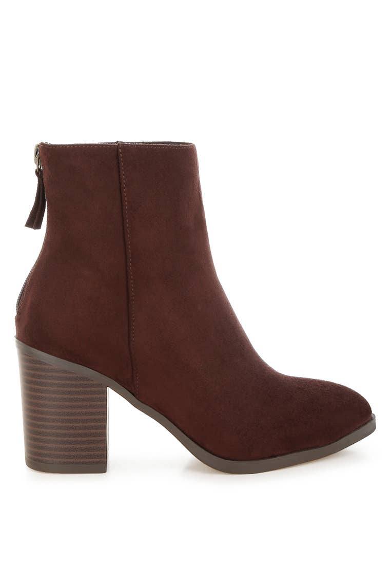 Brown ankle boot on a white background