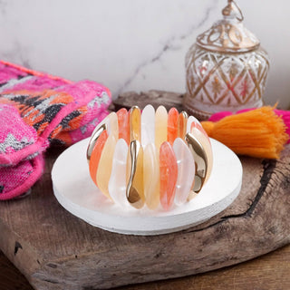 Bold Statement Stretchy Acrylic Bracelet – Neutrals or Pastels