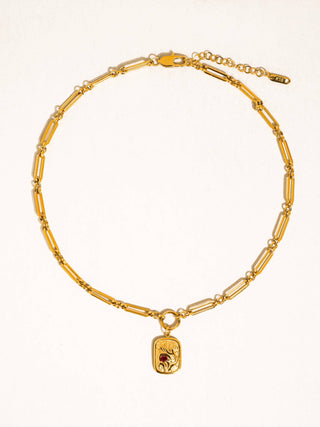 Clarimond 18K Gold Non-Tarnish Rectangle Chain Necklace