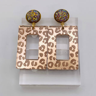 Leopard Luxe Mirror Earrings