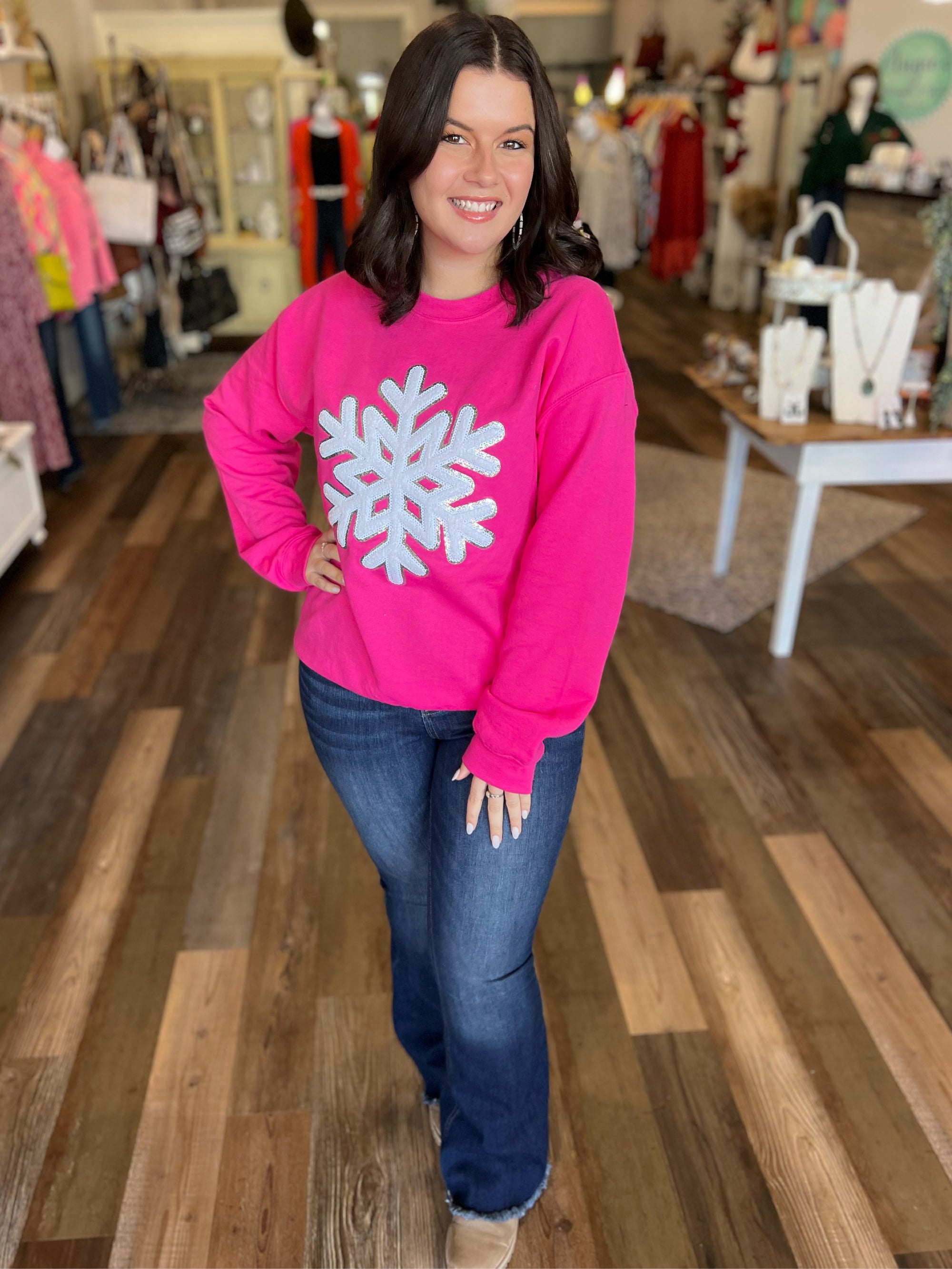 Snowflake Chenille Sweatshirt