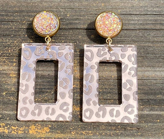 Leopard Luxe Mirror Earrings