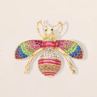 Rhinestone Embellished Honey Bee Pin Brooch
