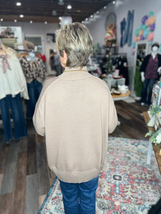 Oversized Mock Neck Sweater – Mocha