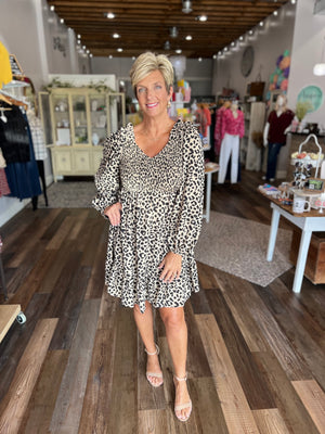 Julianna Jaquar Print Dress