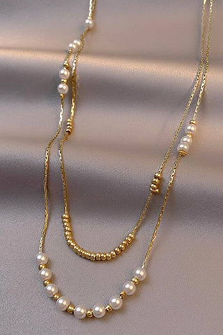 Waterproof Dainty Double Chain Necklace