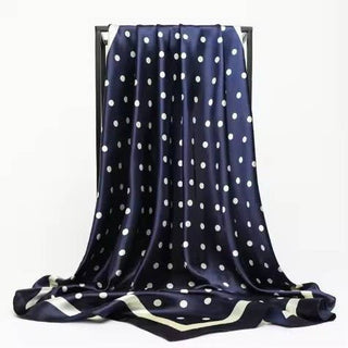 Large Polka Dot Scarf- Navy