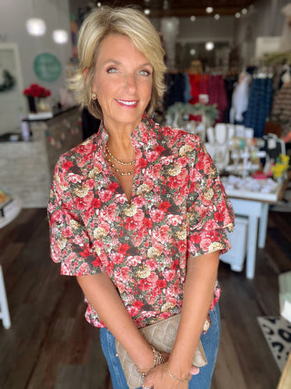 Autumn Garden Scallop Top