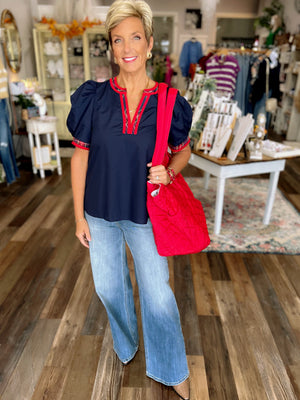 Prep School Puff Sleeve Top