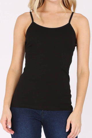 Basic cotton spandex camisole spaghetti strap  tank top