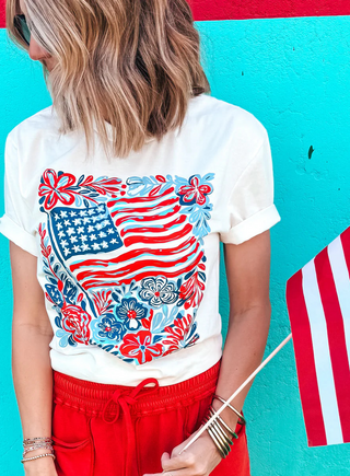 Flags & Flowers Graphic Tee