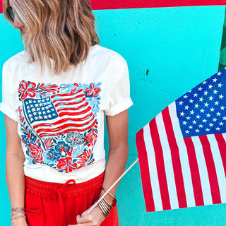 Flags & Flowers Graphic Tee
