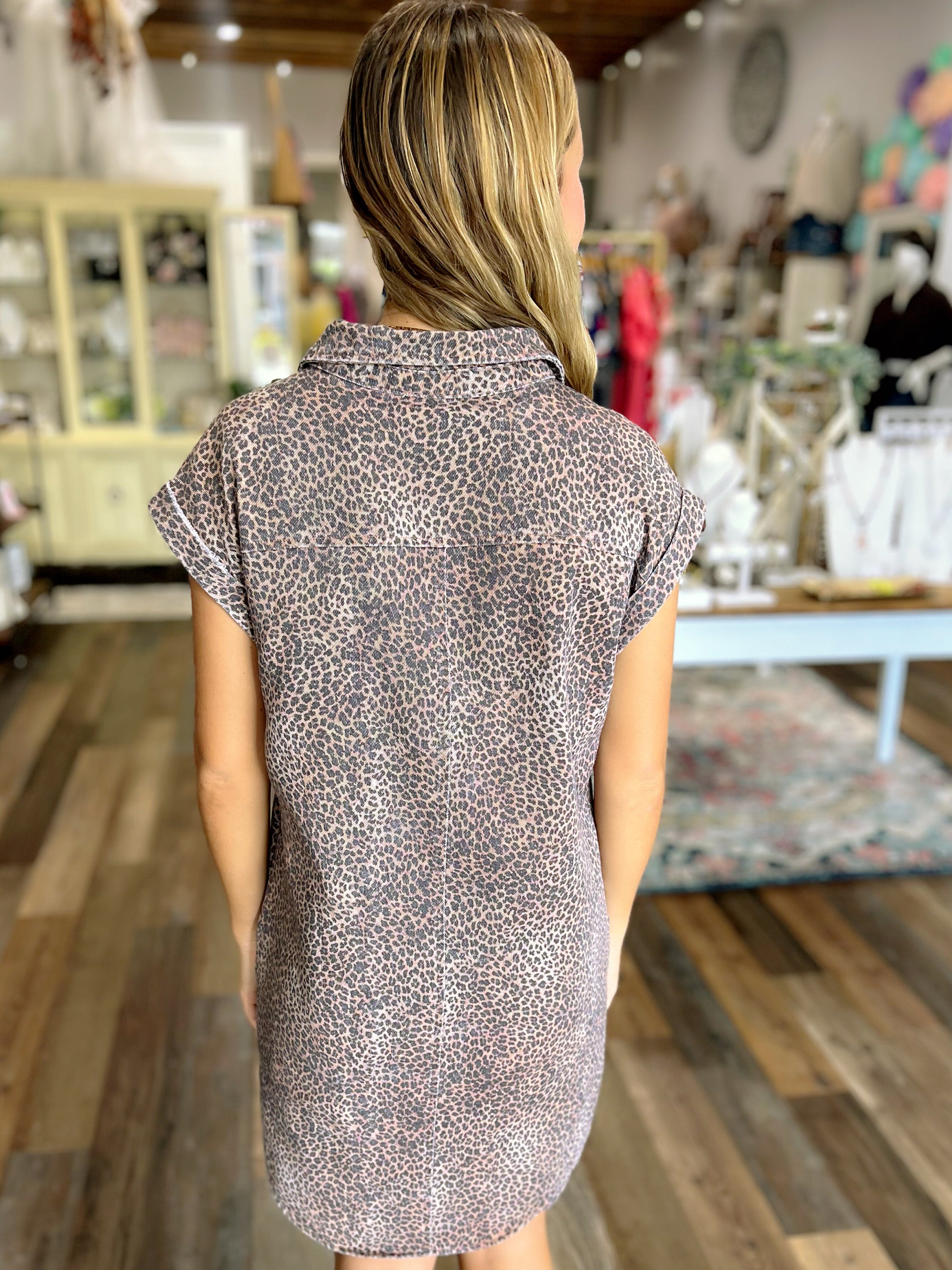 Wild Side Button-Up Leopard Dress
