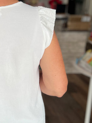 Say it Louder  V Neck Ruffle Sleeve Top