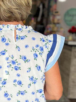 Blue Skies and Blooms Top