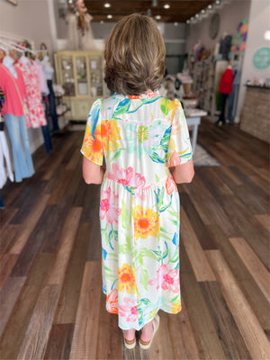 Sweet Florals of Spring Tie Front Dress
