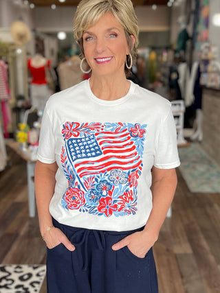 Flags & Flowers Graphic Tee