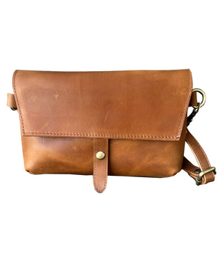 Snap Front Crazy Horse Genuine Leather Crossbody