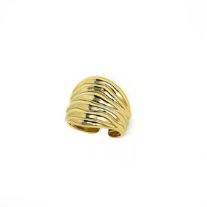Gold Waves Adjustable Ring