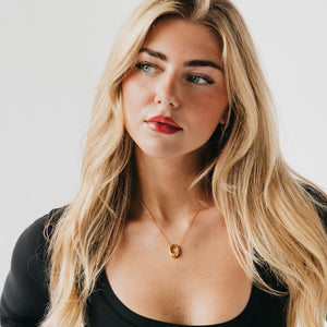 Waterproof Mini Open Oval Pendant Necklace