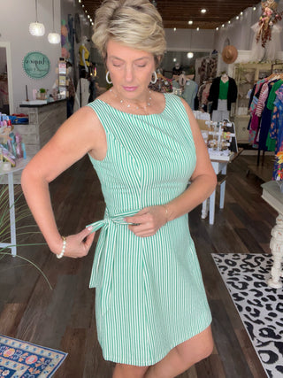 The Fresh Start Side-Tie Stripe Dress