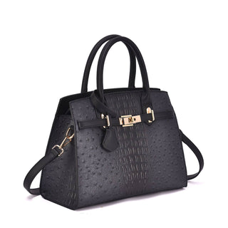 Virginia Ostrich Embossed Satchel