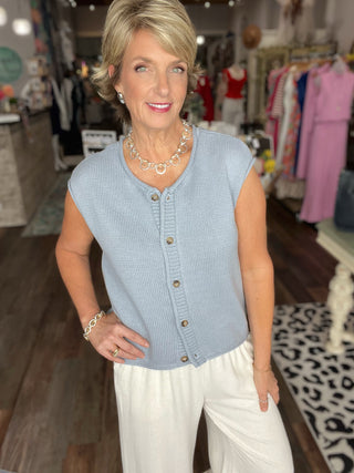 The Summer Sky Sweater in Grey Blue