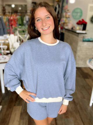Courtside Set with Contrast Ribbing