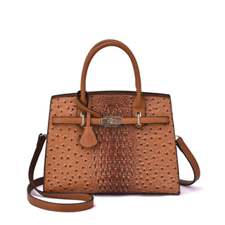 Virginia Ostrich Embossed Satchel