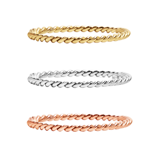 Stainless Steel Braided Stacking Ring - Hypoallergenic