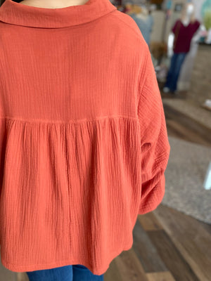 Autumn Cotton Gauze Top