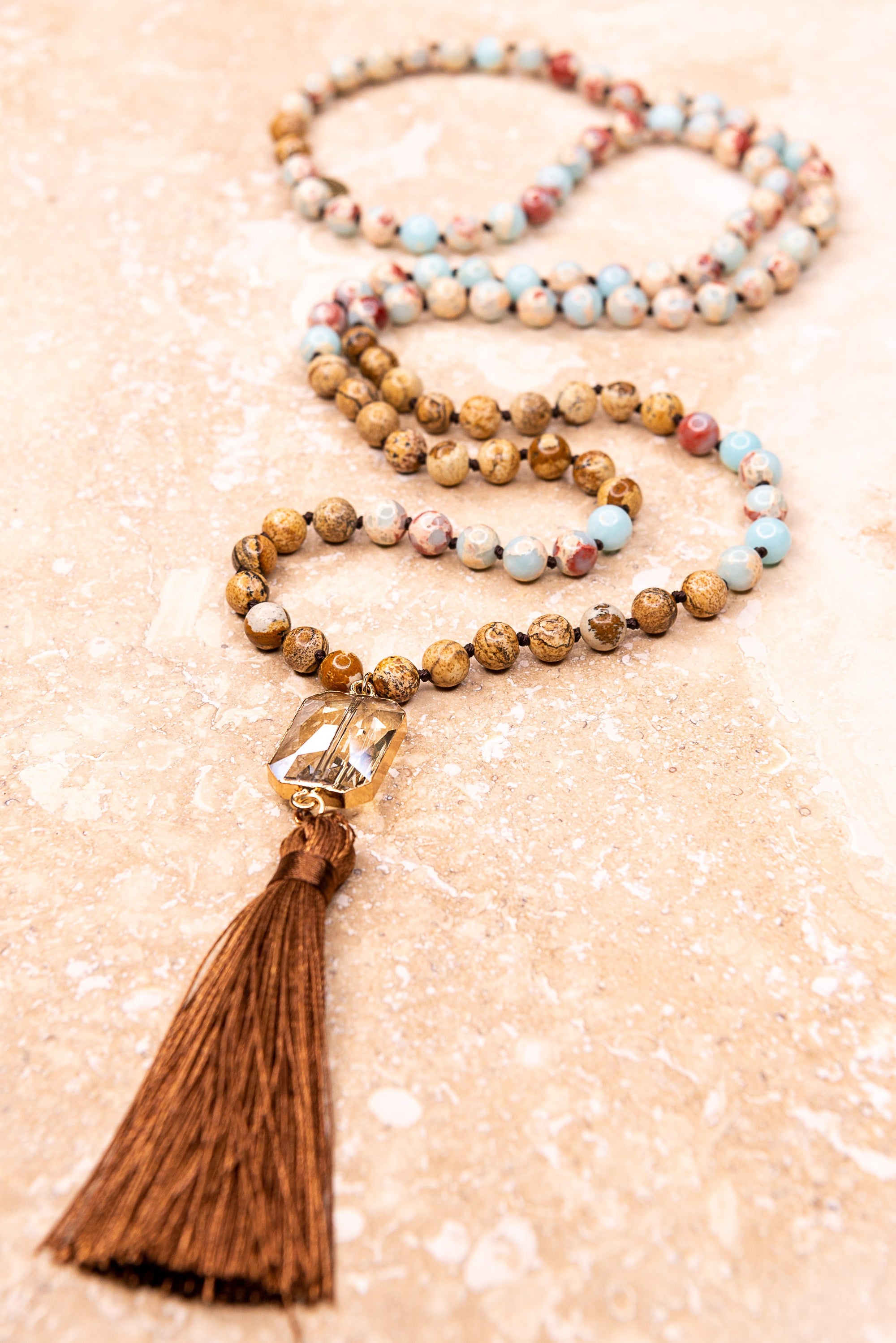 Beaded Pendant Necklace With Tassel