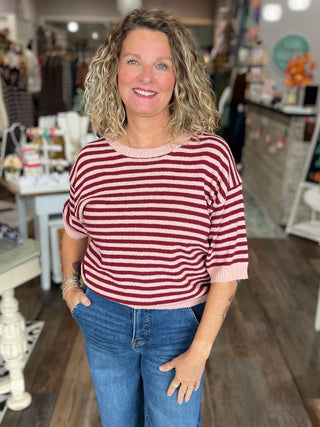 Berry Sweet Stripe Sweater