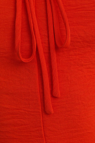 The Sunset Ruffle Tie Top in Red