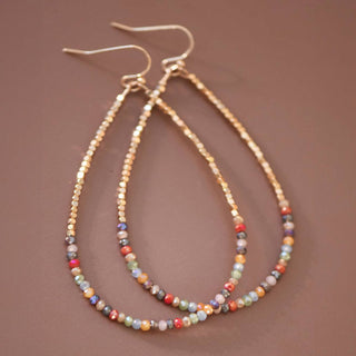 Glass Beaded Hollow Drop Earrings