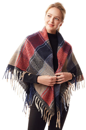 Colorful Plaid Soft Blanket Scarf