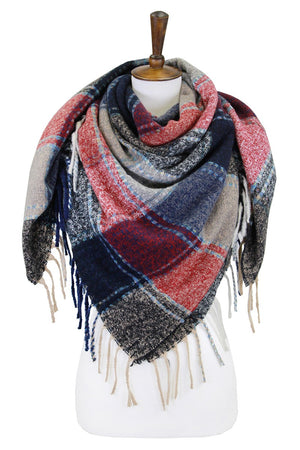 Colorful Plaid Soft Blanket Scarf