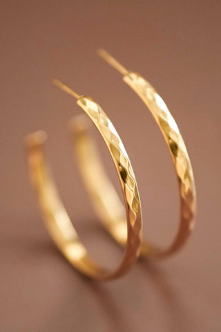 Textured Hoops - Waterproof and Tarnish-Resistant