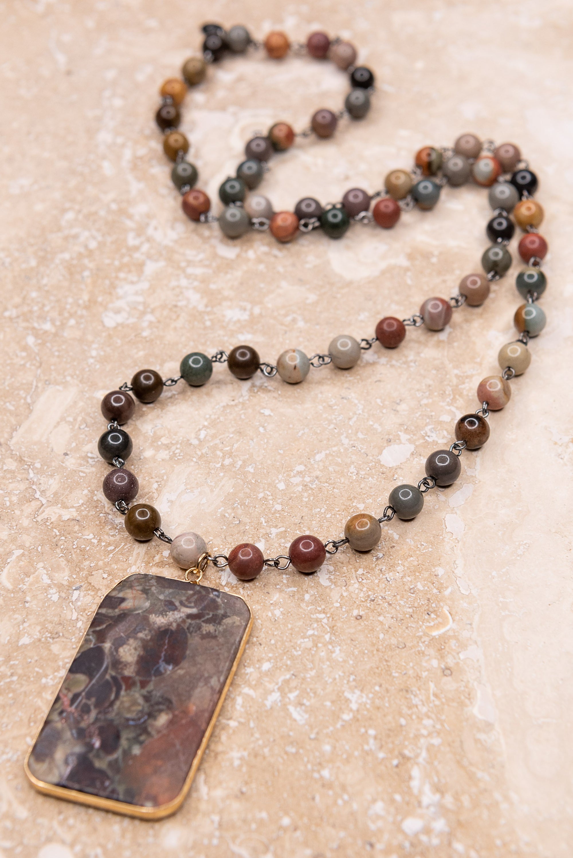 Natural Stone Beaded Necklace
