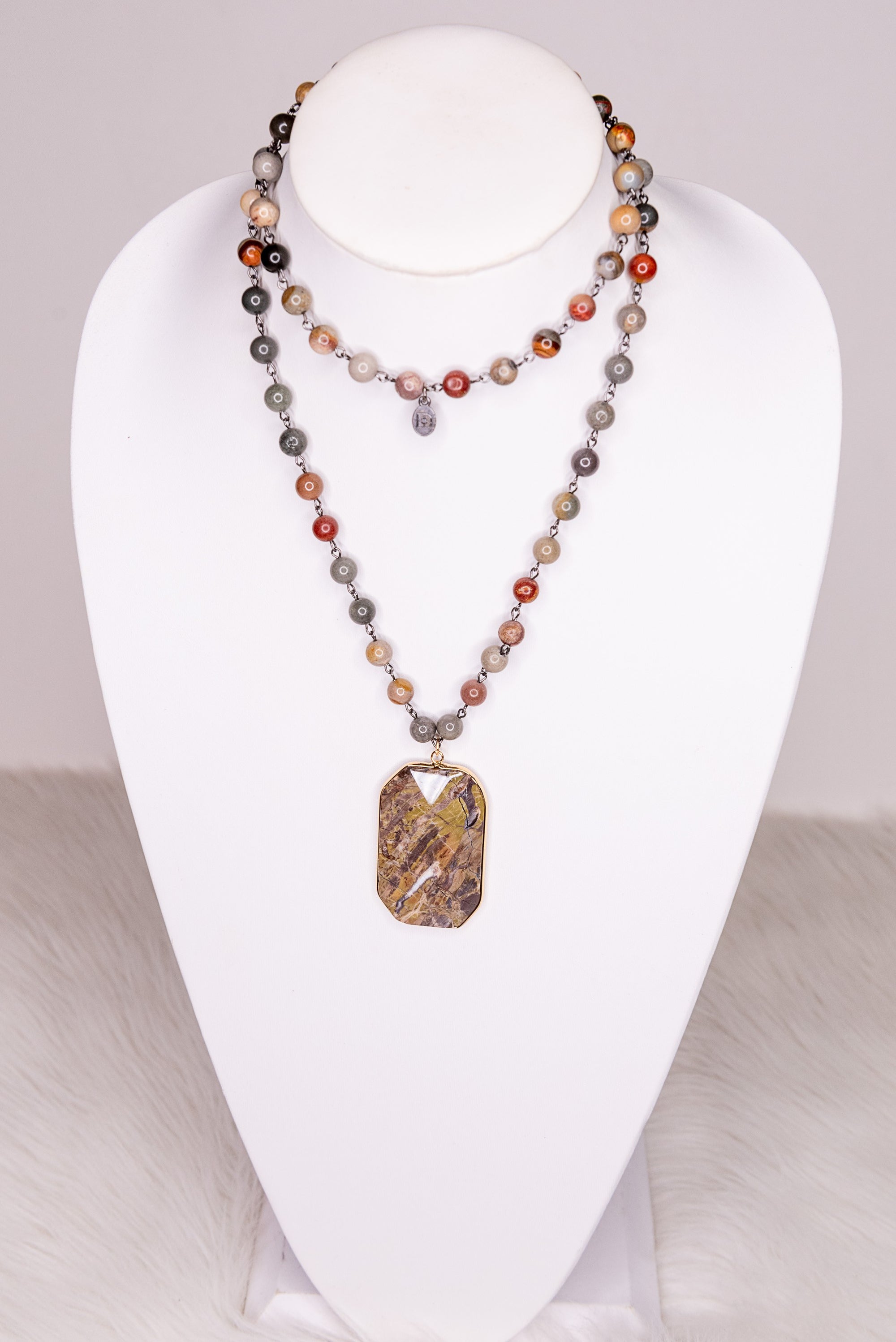 Natural Stone Beaded Necklace
