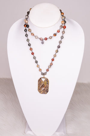 Natural Stone Beaded Necklace