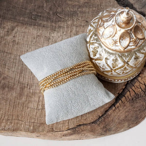 Dainty Gold Beaded Bracelet Stack – Set of 5