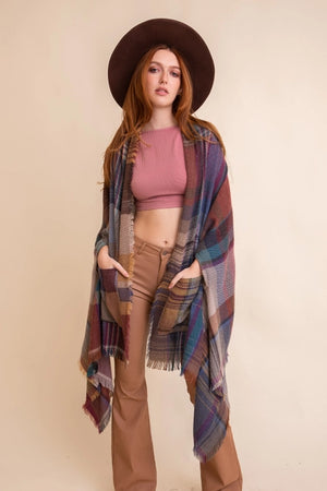 Multi-Color Plaid Wrap