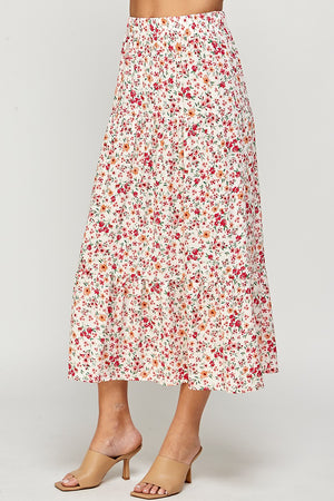 Tiered Ditsy Floral Skirt