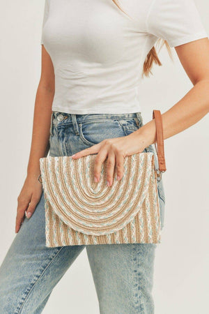 Remi Mixed Color Straw Crossbody/Clutch